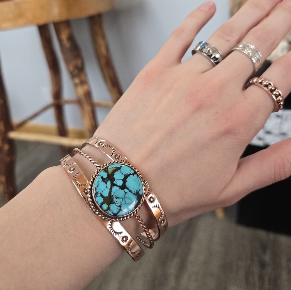 Turquoise Copper Cuff Bracelet 452